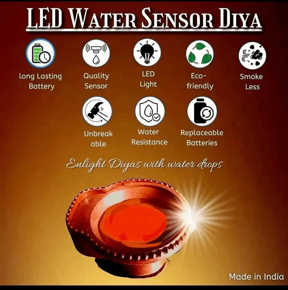 Water Sensor Shivling + 4 Diya (L16)